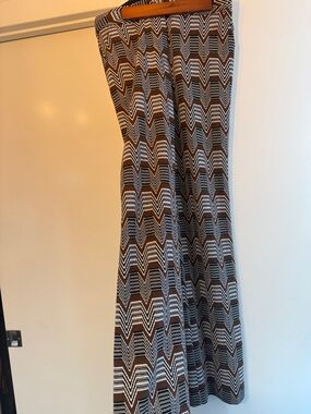 Trina Turk Brown and White Chevron Trouser